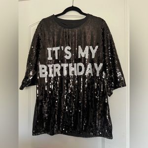 Birthday Sequin T-Shirt Dress